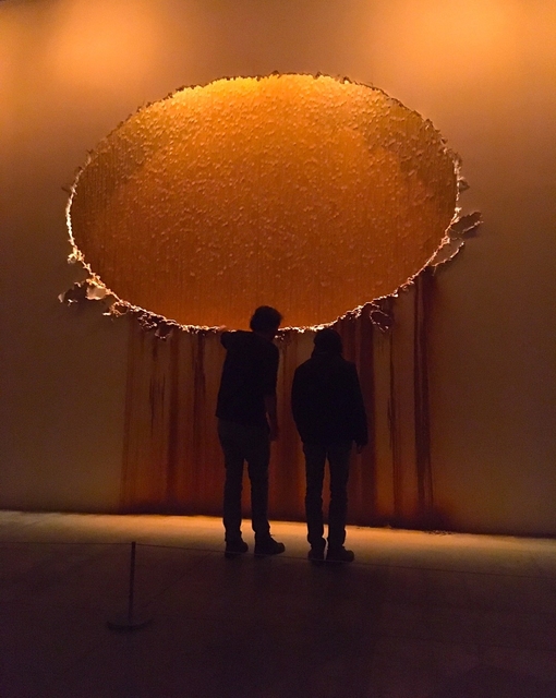 Visiting Fabien Léaustic's installation at Le Centquatre, Paris